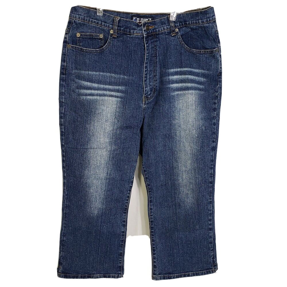 Hi Jeans Jean Power Women's Denim Capris Waist 32 In High Rise Blue Dark Wash
